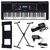 Kit Teclado Musical Arranjador Yamaha PSR E373 61 Teclas + Suporte X + Pedal Sustain