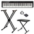 Kit Piano Digital Casio Privia PX-S3100 Preto + Suporte Duplo X + Banqueta X
