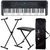 Kit Teclado Musical YAMAHA PSR E273 Preto 61 Teclas + Suporte X + Banqueta X + Capa + Fonte + Estante de Partituras