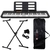 Kit Teclado Musical CASIOTONE CT-S100 CASIO Preto 61 Teclas + Suporte X + Capa