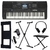 Kit Teclado Musical Arranjador Yamaha PSRE473 61 Teclas + Suporte X + Banqueta X + Fone de Ouvido + Capa