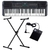 Kit Teclado Musical YAMAHA PSR E273 Preto 61 Teclas + Suporte X + Pedal Sustain + Fonte + Estante de Partituras