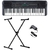 Kit Teclado Musical YAMAHA PSR E273 Preto 61 Teclas + Suporte X + Fonte + Estante de Partituras