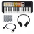 Kit Teclado Musical Infantil Yamaha PSS-F30 37 Mini Teclas + Fone de Ouvido + 4 Pilhas