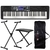 Teclado Musical Casiotone CT-S500 Preto - 61 Teclas + Suporte em X + Banqueta + Capa