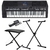 Kit Teclado Musical Yamaha PSR-SX600 Preto + Suporte X + Banqueta X + Pedal Sustain