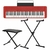 Teclado Casio CT-S1 CasioTone Vermelho - 61 Teclas Sensitivas + Suporte X + Banqueta X