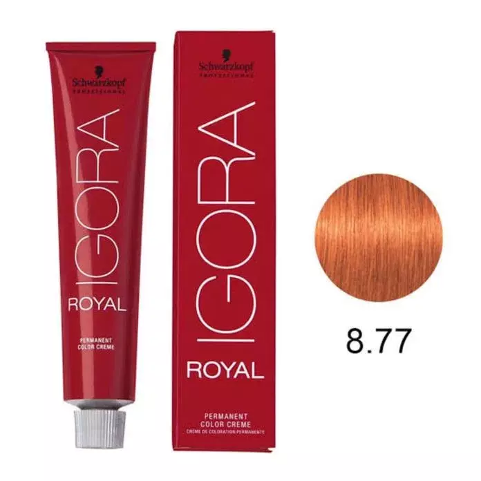 Loja3acosmeticos - Igora Royal tintura - 8/77 louro claro cobre