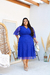 Vestido plus size sem laço Thamires azul royal - comprar online