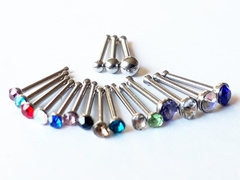 100 piercing recto de Acero Quirurgico recto con strass de colores surtidos !!!