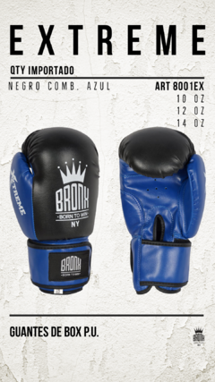 Guante Extreme Black BLue BronxBoxing Importado - Bronx Boxing