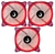 Kit 3 Cooler Fan Galaxy Led Duplo Vermelho Rise Mode