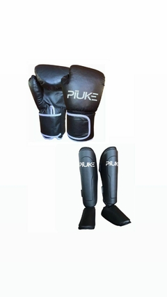 Combo Guante +tibial Niños Kickboxing Mma Marca Piuke en internet