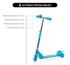 Imagen de Monopatin Scooter Para Niños Acero Plegable Con Luces !!