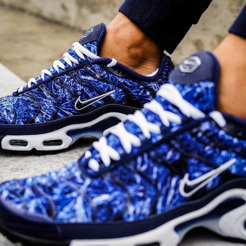 NIKE AIR MAX PLUS TN1 - BRANCO E AZUL - TUNED AIR