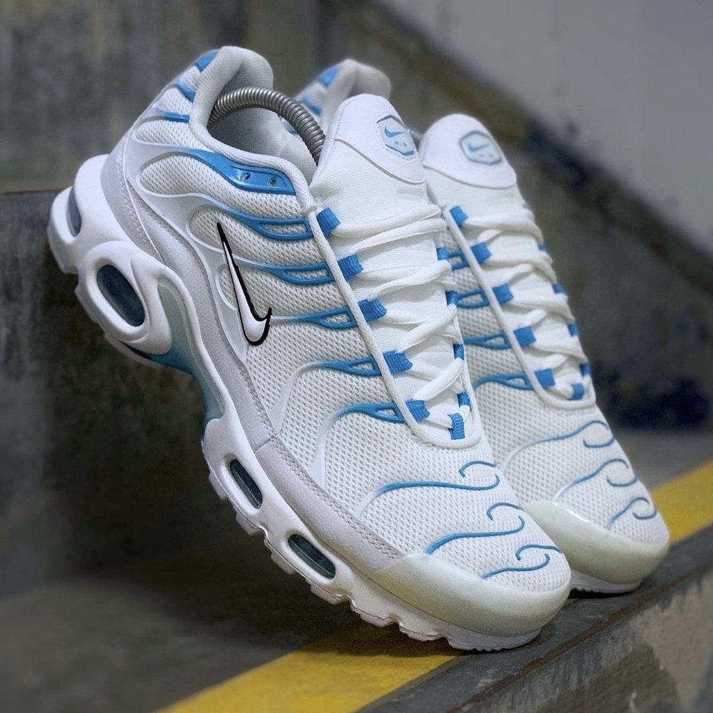 NIKE AIR MAX PLUS TN1 - BRANCO E AZUL - TUNED AIR