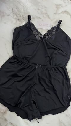 Babydoll Renda G Preto