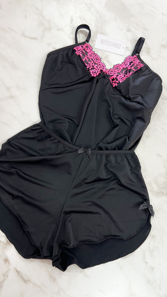 Babydoll Renda GG Preto/Pink