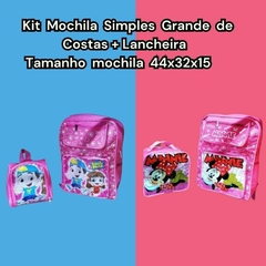 KIT MOCHILA GRANDE DE COSTAS + LANCHEIRA MENINA PERSONAGENS - comprar online