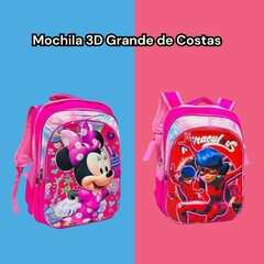 MOCHILA 3D GRANDE DE COSTAS MENINA PERSONAGENS - loja online