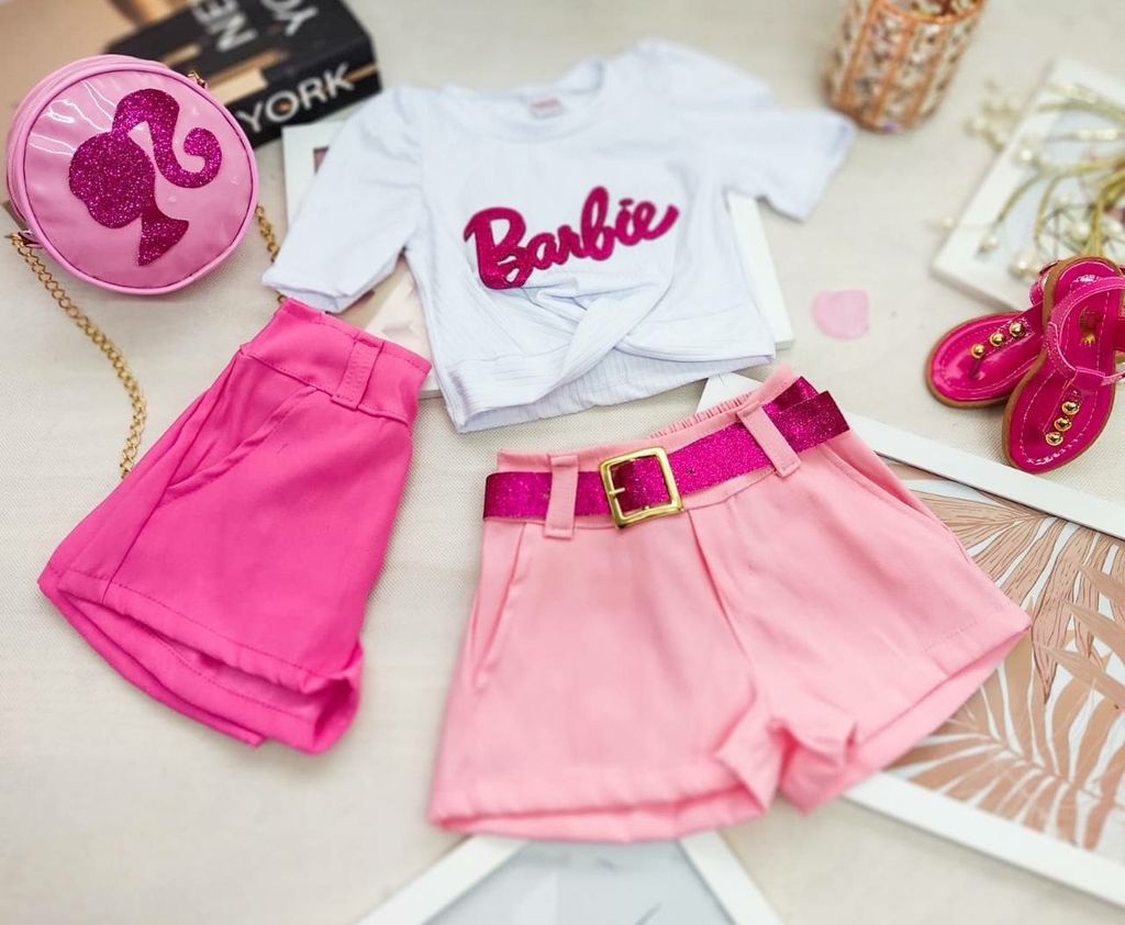 Conjunto Barbie Rosa Infantil - Lojinha da Vivi - Roupas, Calçados