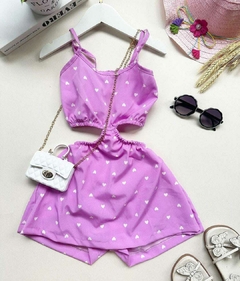 VESTIDO COM SHORTS SAIA ESTAMPADOINF - Atacado Infantil Mundo K