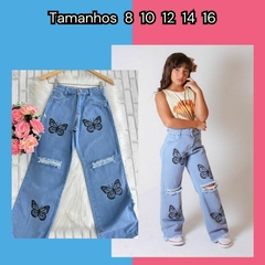 CALÇA JEANS BORBOLETA JUVENIL