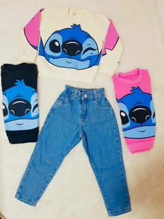 CONJUNTO STITCH COM CALÇA JEANS BRILHO na internet