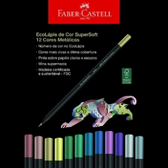 Ecolápis de Colorir Faber-Castell SuperSoft Cores Metálicas 12 Cores - comprar online