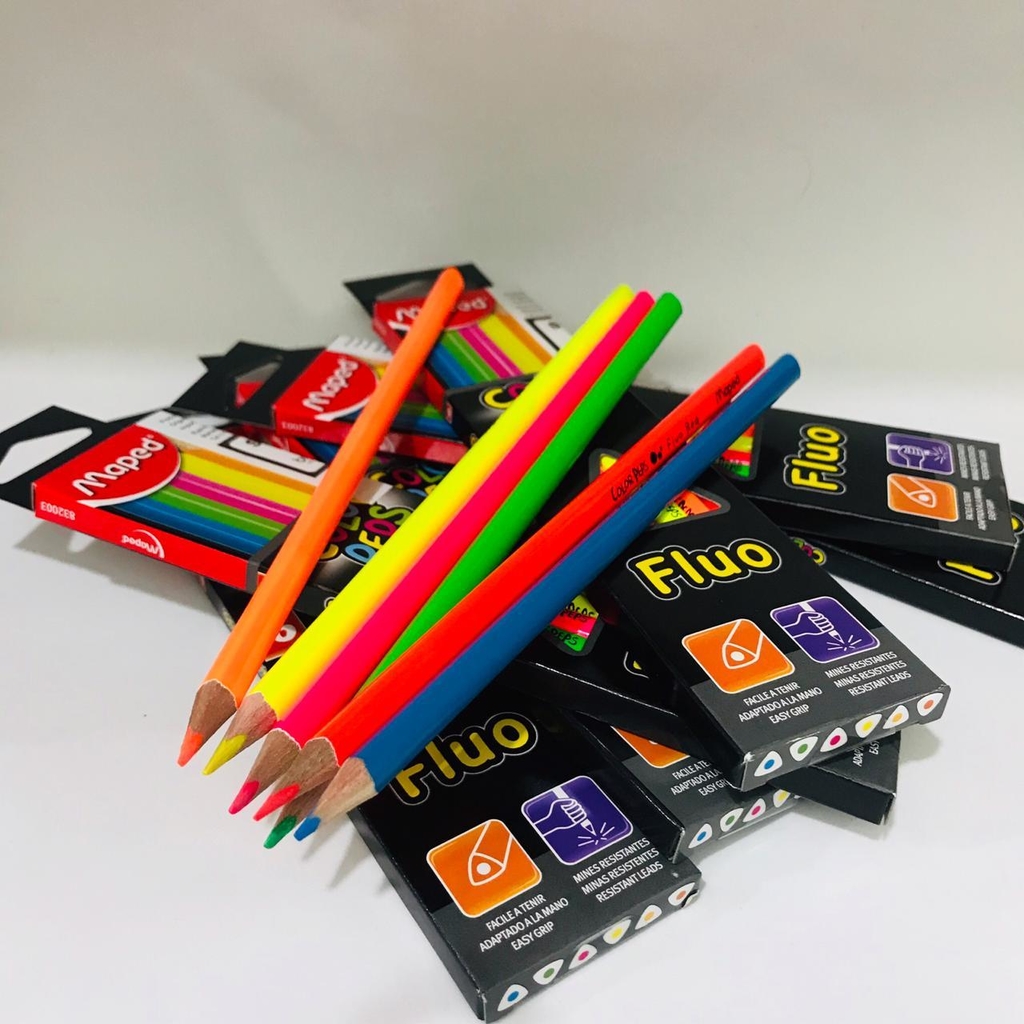 Lápis de cor MAPED Neon Fluo COLOR PEPS caixa com 6 lápis
