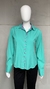 Camisa verde detalhes florais - TAM G - comprar online