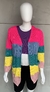 Cardigan alongado color block - TAM M