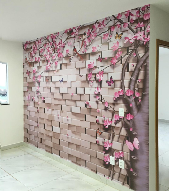 Foto personalizada papel de parede 3D tijolo parede silhueta