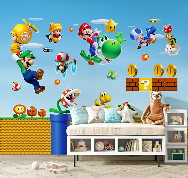 Faixa Decorativa Infantil Papel de Parede Border Para Quarto Bebê Jogo  Super Mário