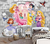 Papel de Parede Infantil Tema Princesas Tijolinho 3D Para Quarto de Meninas