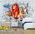 Papel de Parede Tema Rei Leão Tijolinho 3D para Decorar Quarto de Meninos