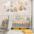 Papel de parede safari bege para quarto de bebê
