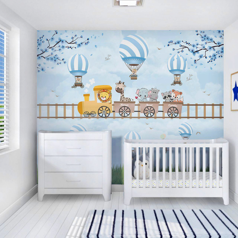 Papel de Parede Infantil Dinossauro Baby Aquarela Para Decorar Quarto