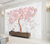 Papel de Parede Adesivo Design Árvore de Flores Rosa Para Decorar Quarto Sala e Ambientes