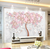 Papel de Parede Adesivo Design Árvore de Flores Rosa Para Decorar Quarto Sala e Ambientes