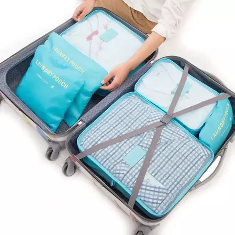 Set Organizador De Valija Para Viaje 7 Separadores - Azul — Mis