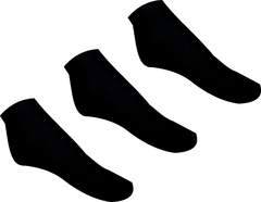 Kit Com 3 Pares - Meia Sapatilha ( Invisível ) Masculina Esportiva Atoalhada - Preta - Kit Com 3 Pares