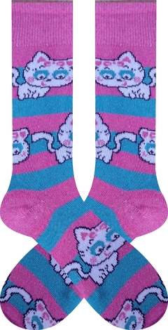 Meia Masculina Cano Alto Modelo Little Cats