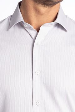 Camisa cinza claro canelada slim fit na internet