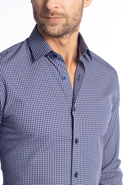 Camisa xadrez marinho slim fit - Garbo - Loja Online de Moda Masculina