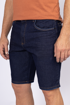 Bermuda Jeans com Elastano Marinho