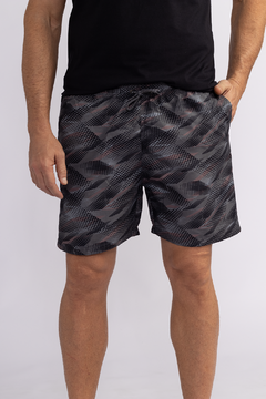 Short Estampado Cinza Escuro