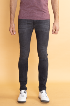 Calça Jeans PITT Elastano Skinny Cinza Escuro