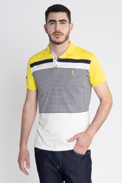 Camisa Polo ALEATORY Listrada Amarelo