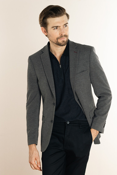 Blazer de Malha com elastano cinza escuro - comprar online